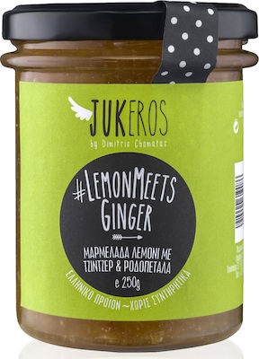 Jukeros Μαρμελάδα Λεμόνι με Καραμελωμένο Τζίντζερ & Ροδοπέταλα 250gr